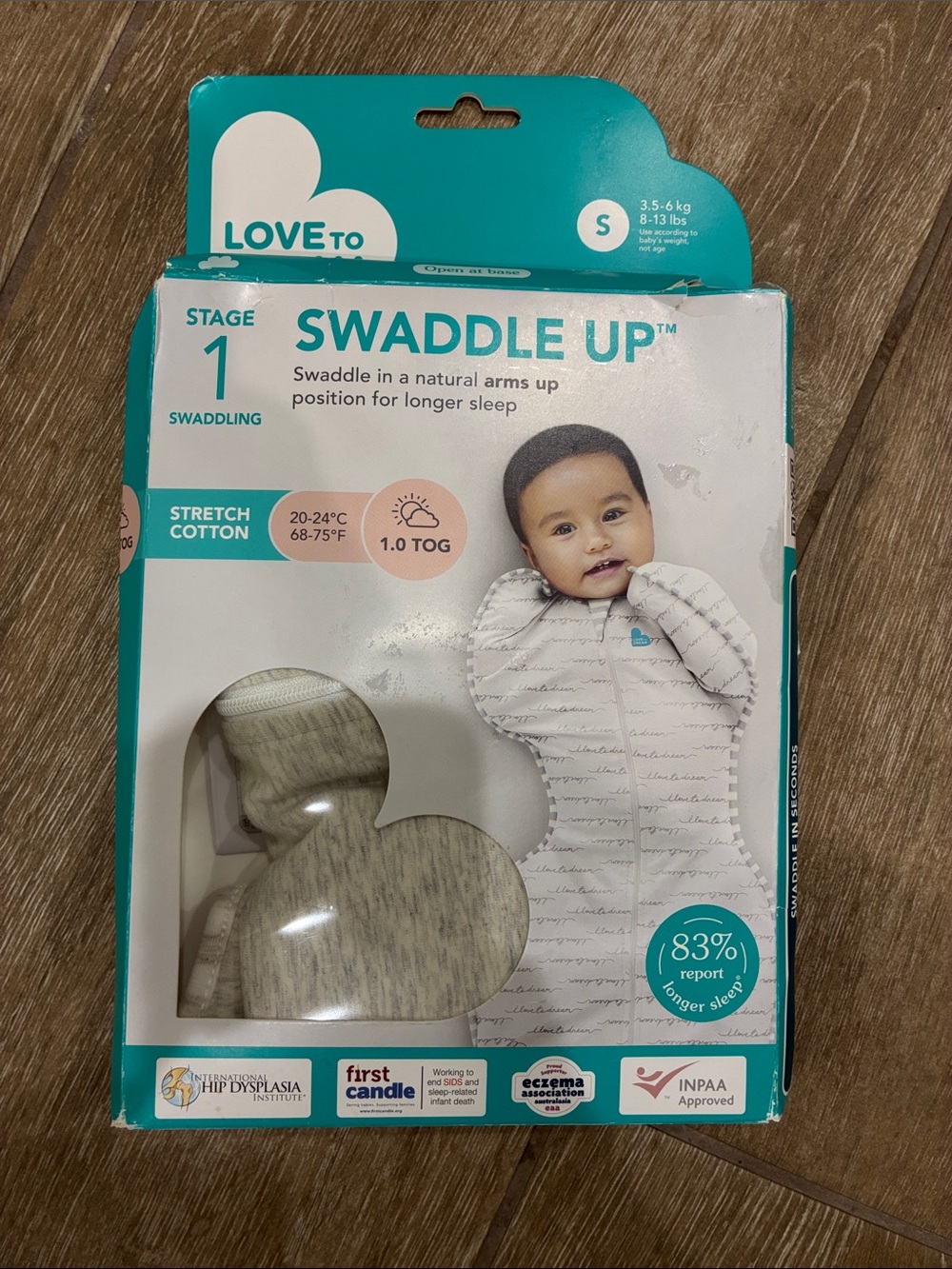 Swaddle Up Stage 1 Stretch Cotton One-Piece in Heather Gray - Small